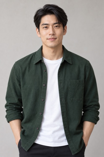 The fictional East Asian man used as the reference photo